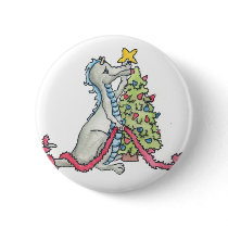 Christmas Dragon buttons by BeMusedArt Christmas Dragon buttons