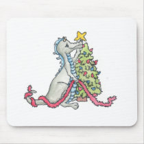 Christmas Dragon mousepads by BeMusedArt Christmas Dragon mousepads
