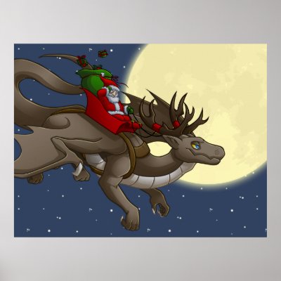 Christmas Dragon Poster posters