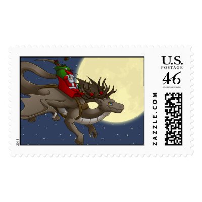 Christmas Dragon Stamp