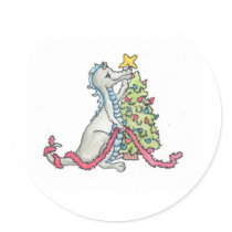Christmas Dragon stickers by BeMusedArt Christmas Dragon stickers
