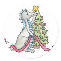 Christmas Dragon stickers by BeMusedArt Christmas Dragon stickers