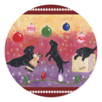 Christmas Dreaming Black Lab stickers