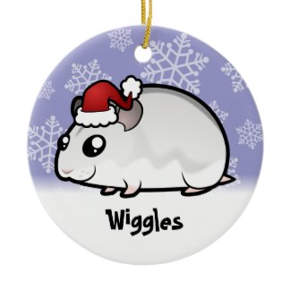 Cartoon Winter White Hamster Christmas Ornament (add your pets name!) Cartoon Winter White Hamster Christmas Ornament (add your pets name!)