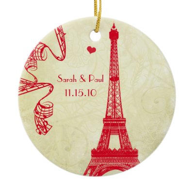Christmas Eiffel Tower Christmas Ornaments