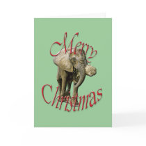 Christmas Elephant Greeting Card