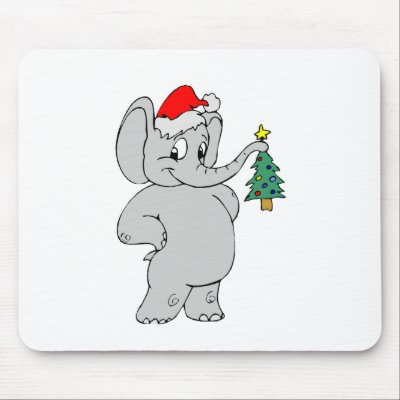 Christmas Elephant mousepads