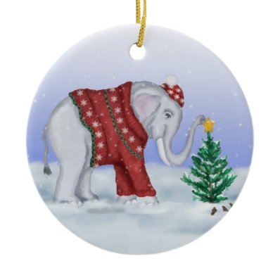 Christmas Elephant Ornament