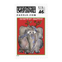 Christmas Elephant Postage Stamp