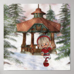 Christmas Elf at North Pole Poster