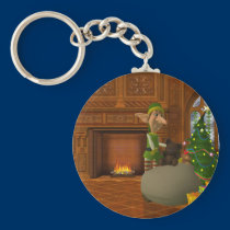 christmas Elf at work keychains