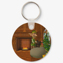 christmas Elf at work keychains