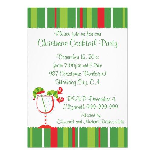Christmas Elf Cocktail Party Announcements