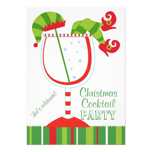 Christmas Elf Cocktail Party Announcements (front side)