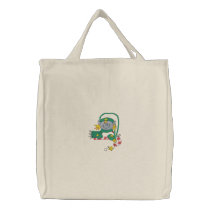 Christmas Elf Embroidered Tote Bags