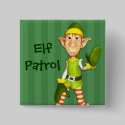 Christmas Elf Patrol Button