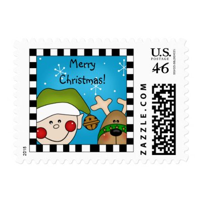 Christmas Elf postage stamps