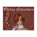 Christmas Elf - Redhead Design1 - Fantasy Postcard