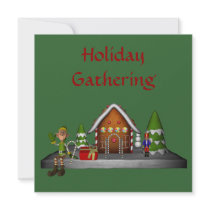 Christmas Elf Scene Holiday Party Invitation
