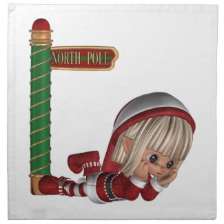 Christmas Elf Set of Four Napkins