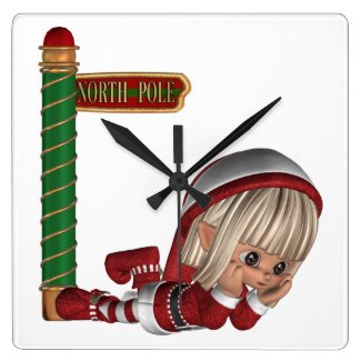 Christmas Elf Wall Clock