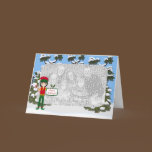 Christmas Elf with Candy Cane Photo Card cards
