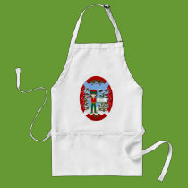 Christmas Elf with Candy Canes Apron by KirstenEdwards Christmas Elf with Candy Canes Apron