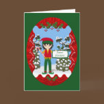 Christmas Elf with Candy Canes Card cards