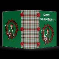 Christmas Elf Wreath Holiday Recipe Custom Binder