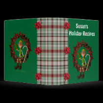 Christmas Elf Wreath Holiday Recipe Custom Binder