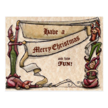 Christmas Elves Postcards