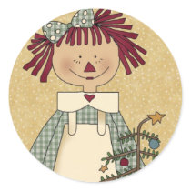 Christmas Envelope Seals: Simple Joys Annie Round Sticker