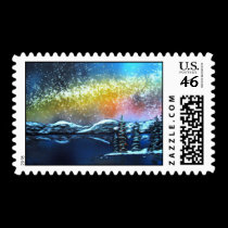Christmas Eve at Lake Tahoe postage by artist318 Christmas Eve at Lake Tahoe postage