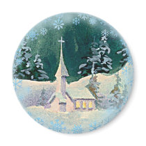 CHRISTMAS EVE CHURCH by SHARON SHARPE magnets