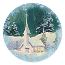 CHRISTMAS EVE CHURCH by SHARON SHARPE stickers