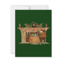 Christmas Eve Santa Claus Fireplace Personalized Invitation