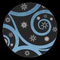 Christmas Eve Snow Swirl Stickers