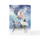 Christmas, Fairy Birthday Card - Fairy Blowing Bub