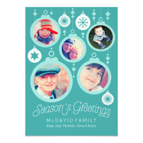 Christmas Family Ornaments 5x7 Paper Invitation Card