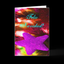 Christmas Feliz Navidad Purple Star cards