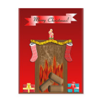 Christmas Festive Fireside postcards