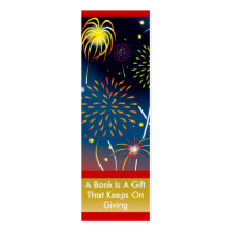 Christmas Fireworks Bookmark Business Card Template