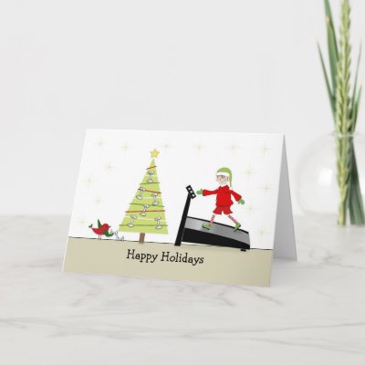 Christmas Fitness Greeting Card-Happy Holidays