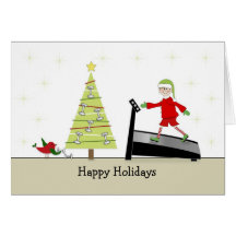 Christmas Fitness Greeting Card-Happy Holidays