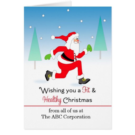 Christmas Fitness Santa Card Zazzle