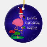 Christmas Flamingo Ornament
