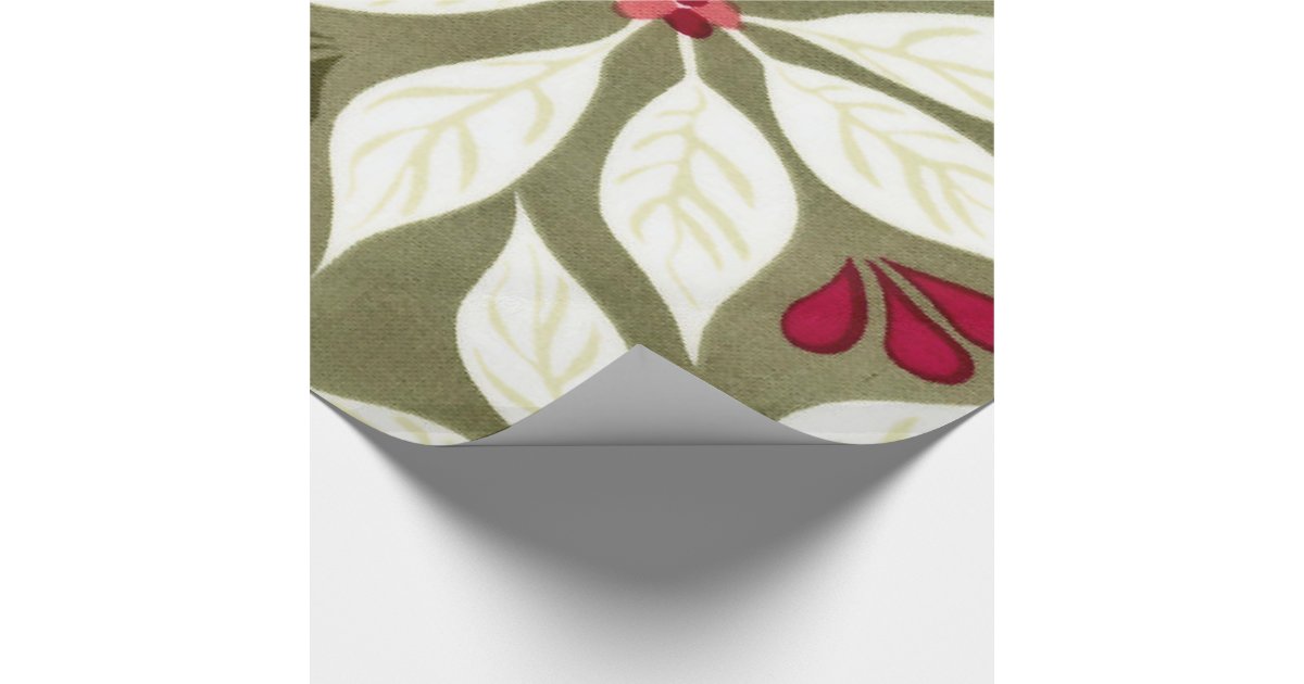 Christmas Floral Holiday Wrapping paper | Zazzle