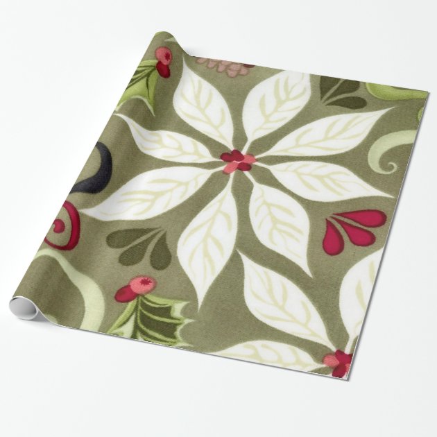 Christmas Floral Holiday Wrapping paper 1/4