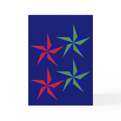 Christmas Four Stars Greeting Cards by lonvig