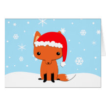 Christmas fox greeting cards